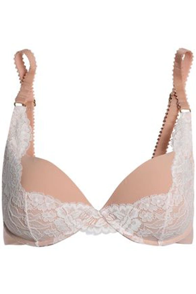 Stella Mccartney Woman Lace And Stretch-jersey Underwired Bra Antique Rose