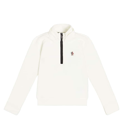 Moncler Kids' Logo印花拉链领夹克 In 화이트