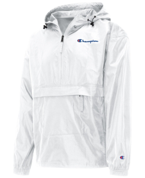 champion men's packable jacket white