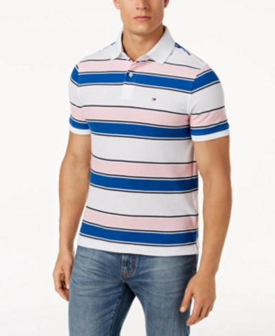 Tommy Hilfiger Men's Ricky Striped Slim Fit Polo In Rose Shadow