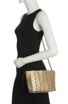 Patrizia Luca Chevron Convertible Clutch In Shiny Gold