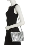 Patrizia Luca Chevron Convertible Clutch In Shiny Silver