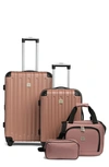 Geoffrey Beene Colorado Four-piece Luggage Set In Blush