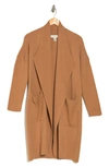 By Design Andrea Solid Open Cardigan In Camel