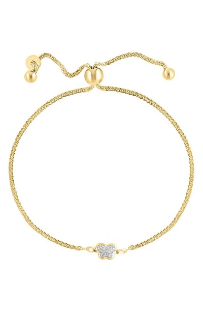Effy 14k Yellow Gold Diamond Butterfly Bracelet In White