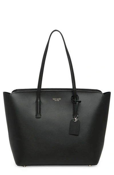 Kate Spade Margaux Large Leather Tote Bag In Black