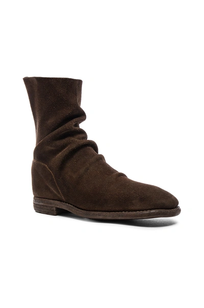 Guidi Calf Suede Boots In Brown