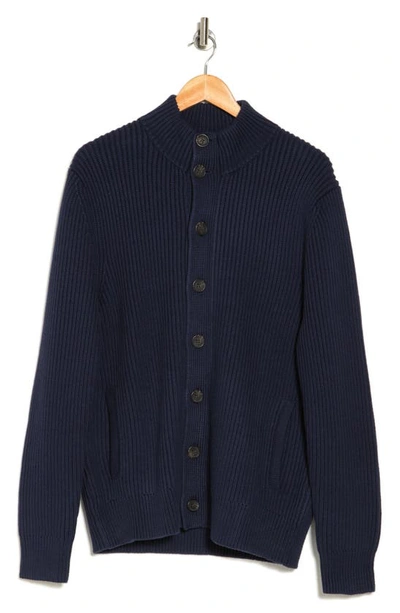 Brooks Brothers Cotton Fisherman Cardigan In Blue