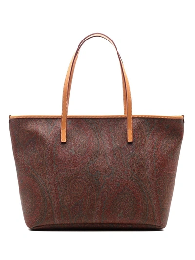 Etro Paisley Print Large Shopping Bag In Multicolor