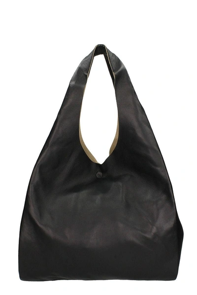 Maison Margiela Black Leather Foldover Tote Bag