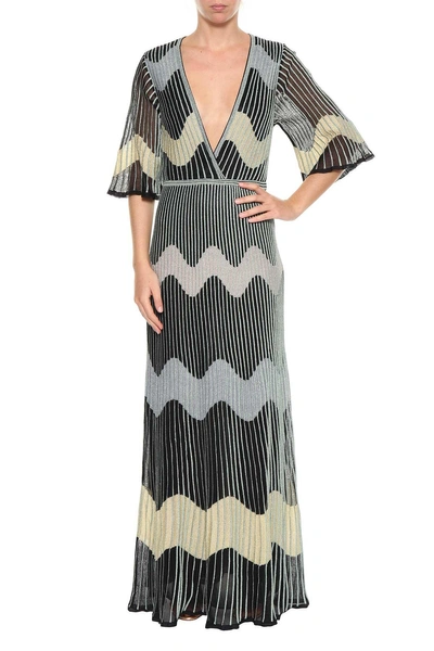 M Missoni Knitted Long Dress In Multi