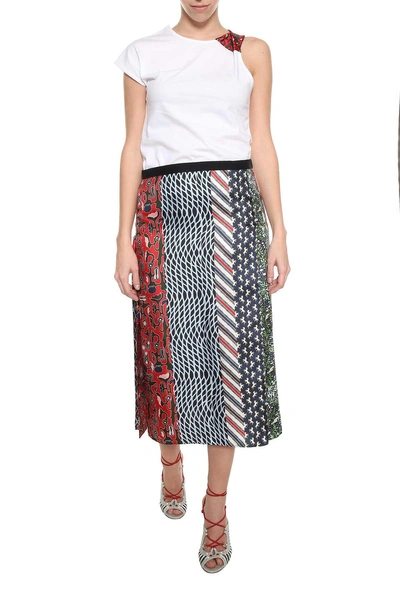 Carven Printed Silk Midi Skirt In Multi