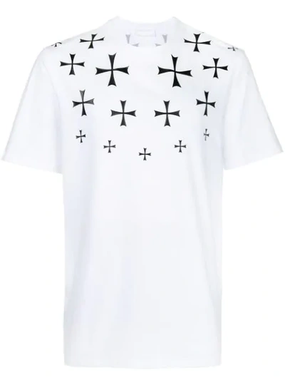 Neil Barrett Cross Print T-shirt In White