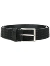 Simonnot Godard Textured Buckle Belt In Black