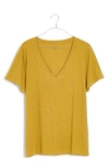 Madewell Whisper Cotton V-neck T-shirt In Bronzed Lichen