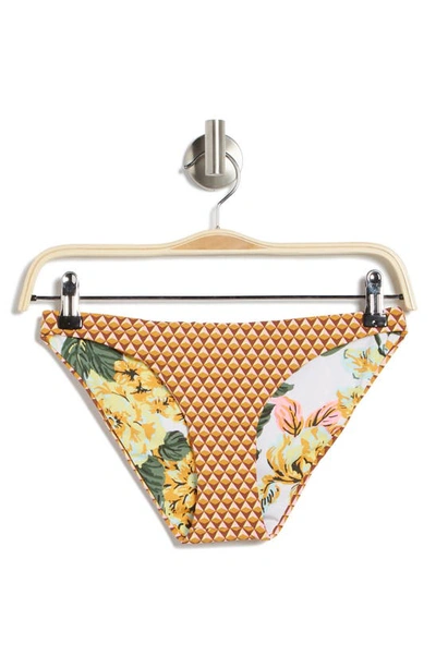 Maaji Kaleidoscope Vibes Flirt Reversible Bikini Bottoms In Yellow