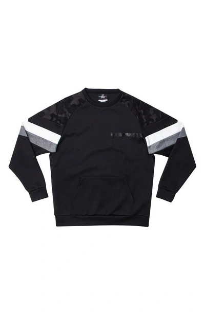 X-ray Colorblock Pullover Crewneck Sweatshirt In Black/ Camo/ Heather Grey