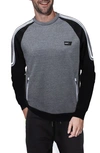 X-ray Colorblock Pullover Crewneck Sweatshirt In Black/ Heather Grey