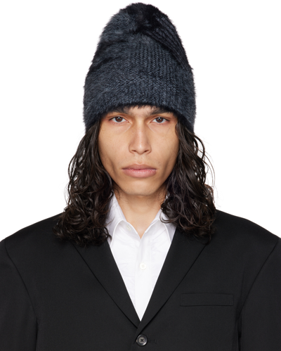 Feng Chen Wang Black Landscape Painting Beanie In Black/grey