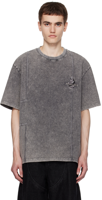 Feng Chen Wang Grey Faded T-shirt In Grey