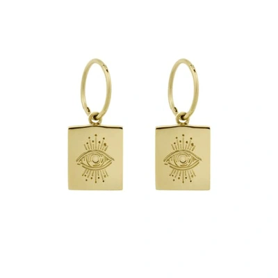 Monarc Jewellery Evil Eye Plinth Hoops Gold Vermeil