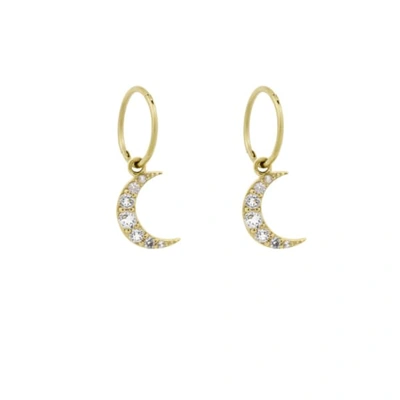 Monarc Jewellery Moonlight Hoops Gold Vermeil & White Topaz
