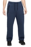 Nike Tech Fleece Open Hem Pants In Obsidianheather/black