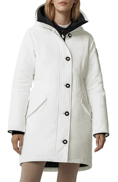 Canada Goose Rossclair Water Resistant 625 Fill Power Down Parka In North Star White