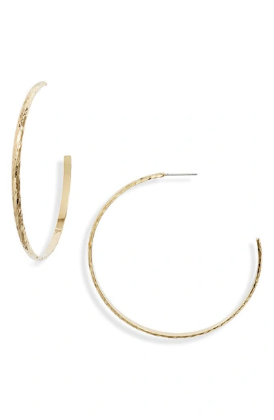 Nordstrom Demi Fine Hammered Hoop Earrings In Gold
