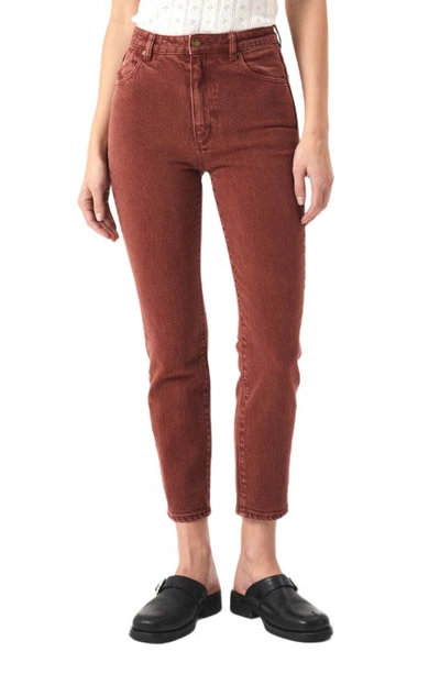 Rolla's Dusters Comfort High Waist Slim Tapered Leg Jeans In Brick