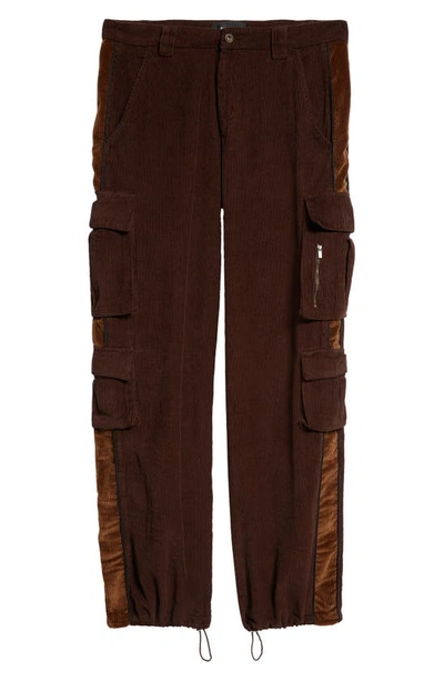 Ahluwalia Iniquity Cotton Corduroy Cargo Trousers In Brown