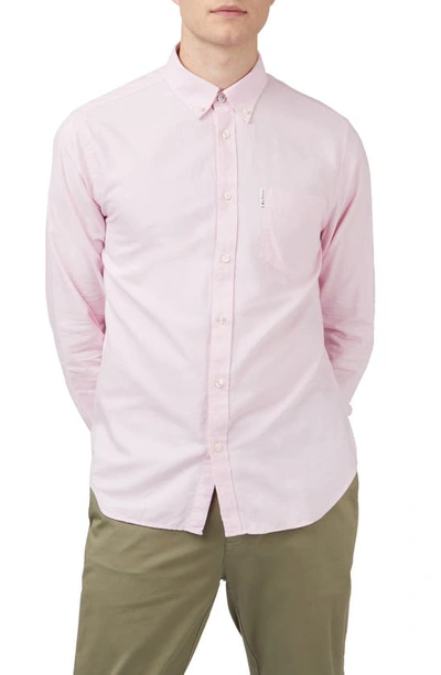 Ben Sherman Signature Organic Cotton Button-down Oxford Shirt In Light Pink