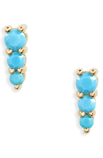 Bony Levy Blc Turquoise Stud Earrings In 14k Yellow Gold