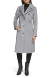 Kenneth Cole New York Notch Lapel Military Coat In Grey