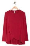 Go Couture Cross Front Long Sleeve Top In Beetroot Purple