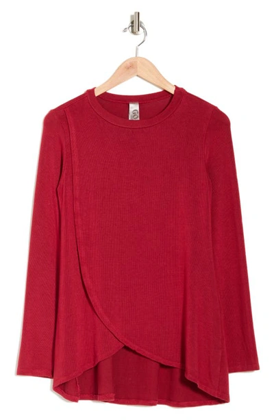 Go Couture Cross Front Long Sleeve Top In Beetroot Purple