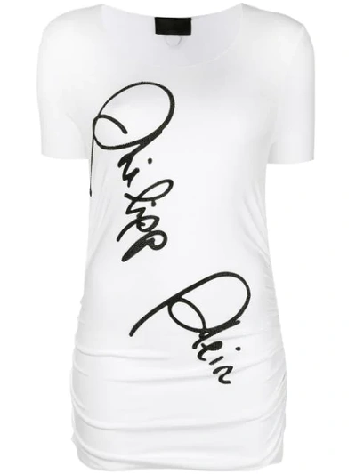 Philipp Plein Signature Print T-shirt In White
