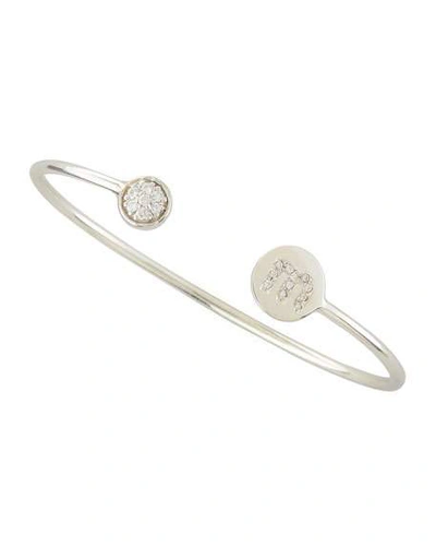 Sarah Chloe Diamond-ball & Pave Diamond Initial Bracelet