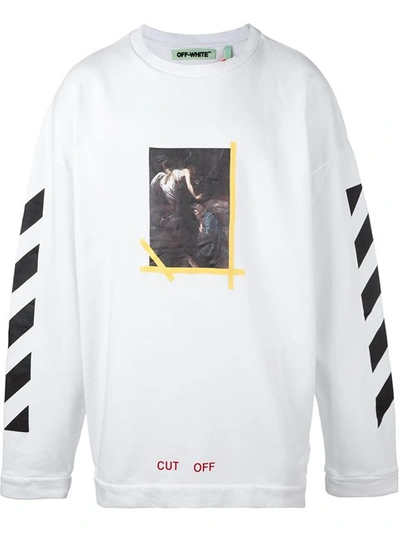 Off-white 'painting' Print Striped Sweatshirt | ModeSens