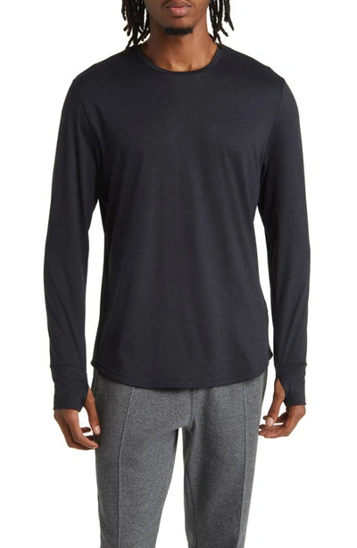 Zella Restore Soft Performance Long Sleeve T-shirt In Black