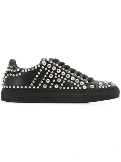 Philipp Plein Studded Low-top Sneakers In Black