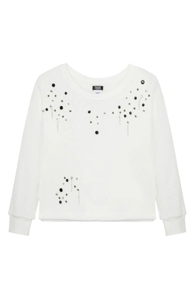 Truce Kids' Embellished Sweater In Off-white