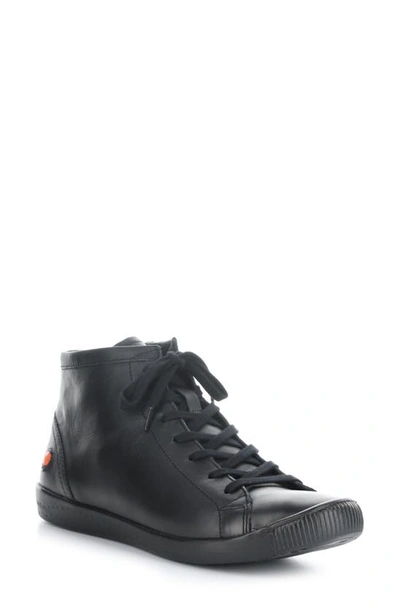 Softinos By Fly London Ibbi Lace-up Trainer In 022 Black Supple Leather