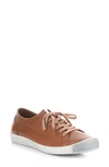 Softinos By Fly London Isla Sneaker In Cognac Washed Leather