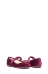 Childrenchic Kids' Velvet Mary Jane Shoe In Plum