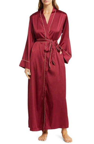 Kilo Brava Satin Maxi Robe In Ruby Wine