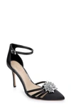 Jewel Badgley Mischka Violette Ankle Strap Pointed Toe Pump In Black