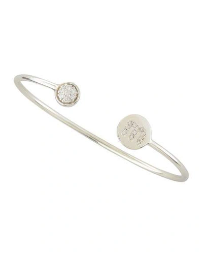 Sarah Chloe Diamond-ball & Pave Diamond Initial Bracelet In V