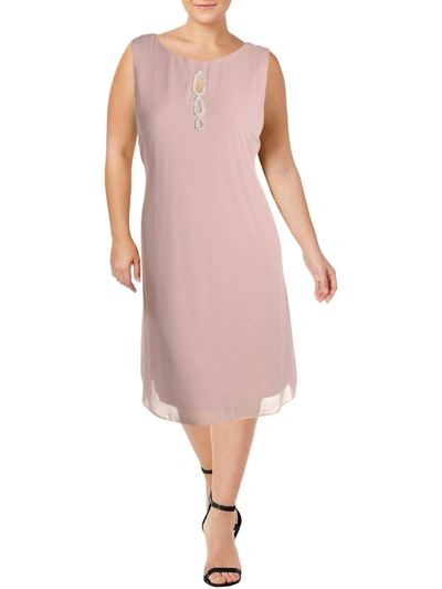 Slny Plus Womens Chiffon Sleeveless Cocktail Dress In Pink
