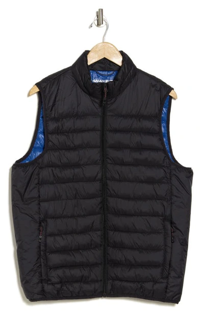 Hawke And Co Quilted Nylon Vest In Black